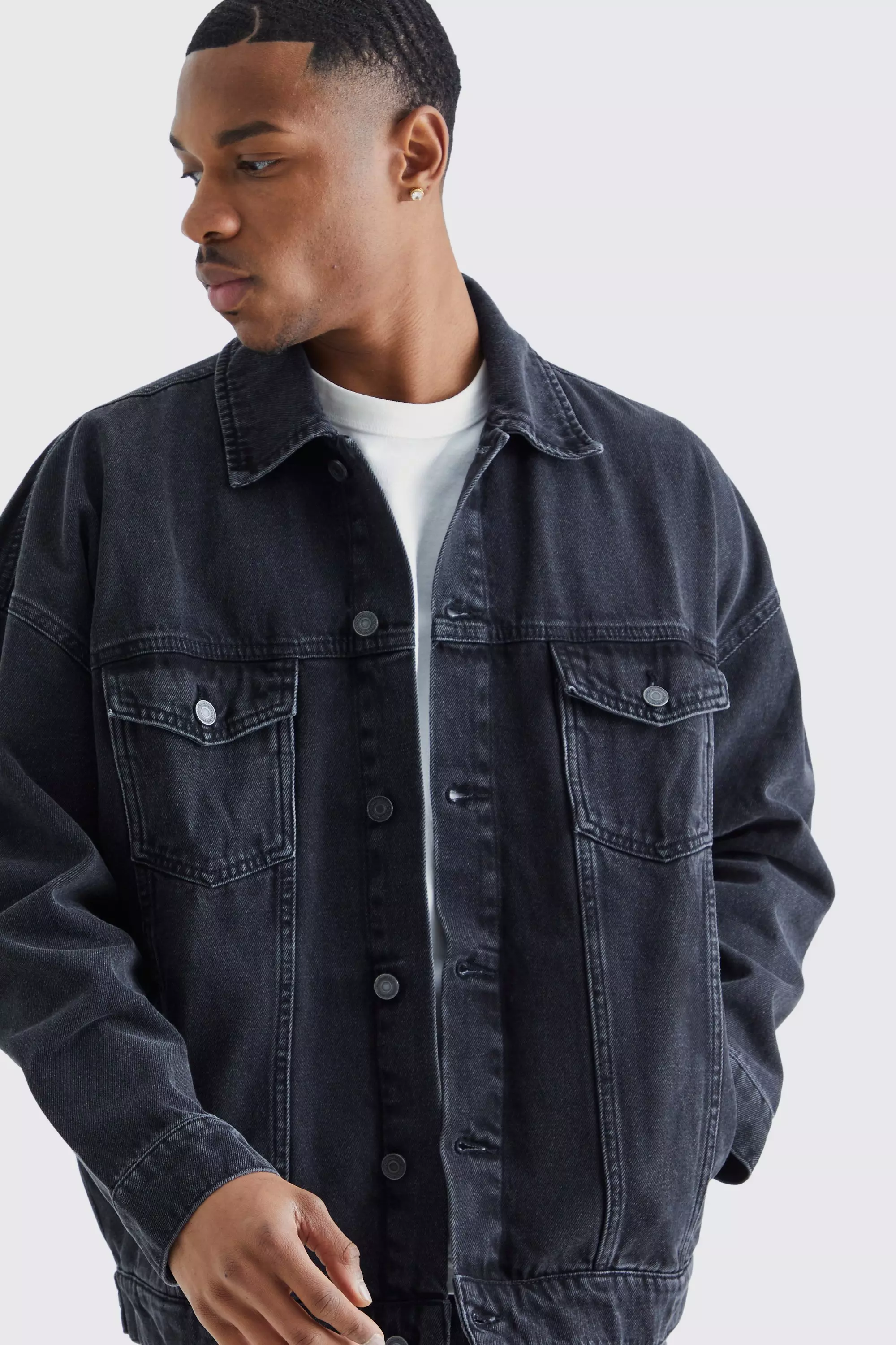 Oversize denim jacket on sale men